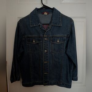 Womens Dark Blue Denim Jacket - Classic Jean Coat